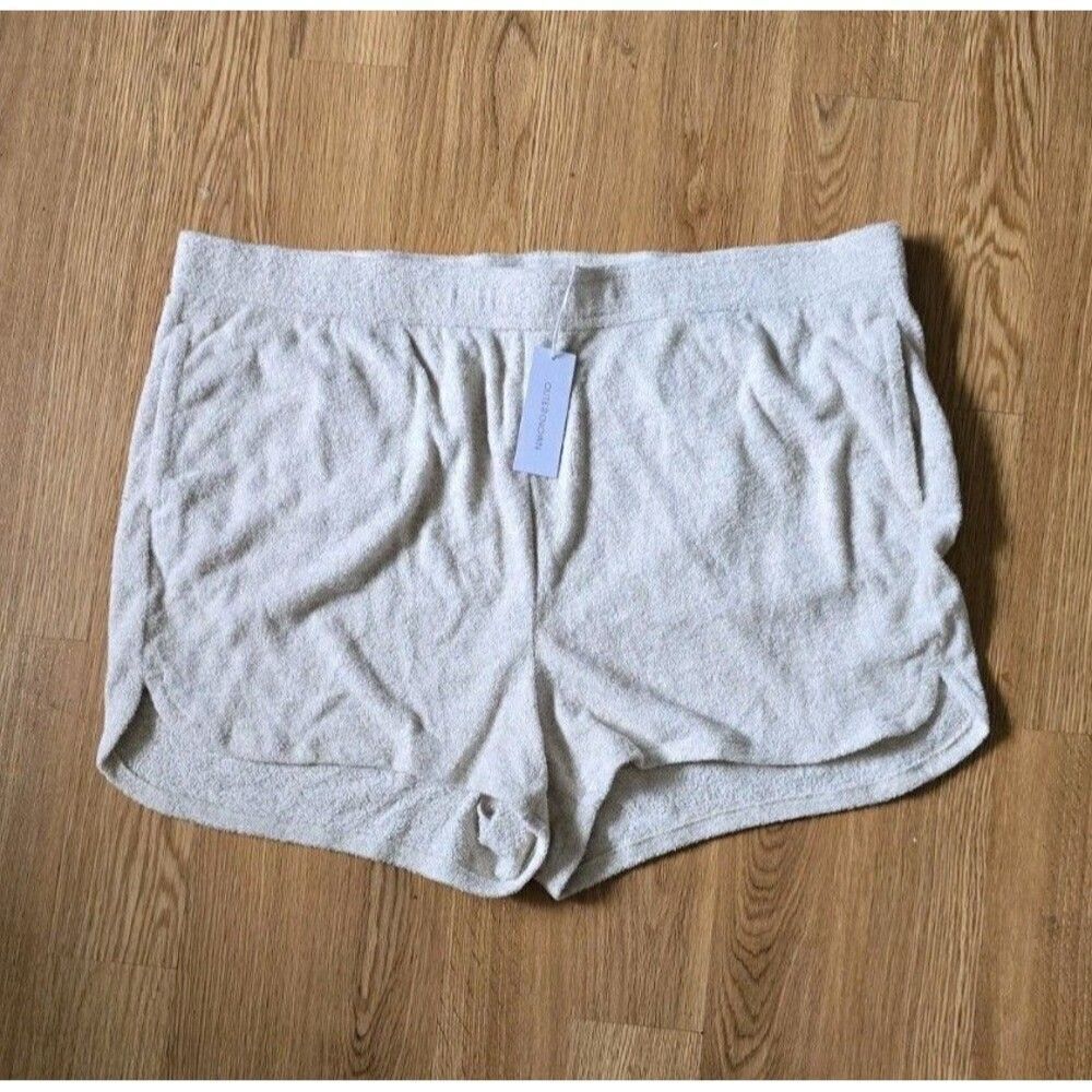Outerknown Womens Terry Cloth Cream Shorts size XXL Beach Lounge NWT MSRP $88